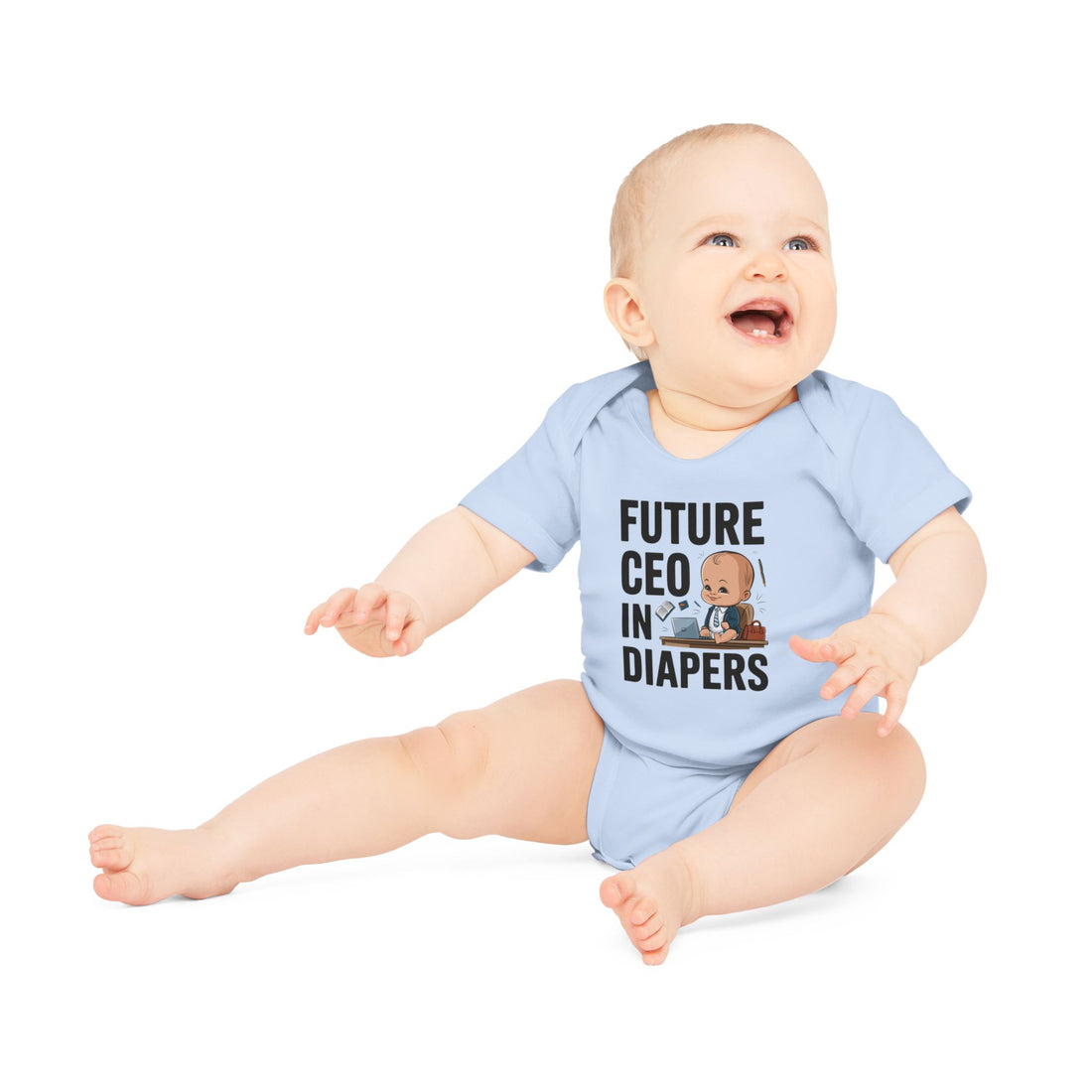 "Future CEO in diapers" Baby Organic Short Sleeve Bodysuit