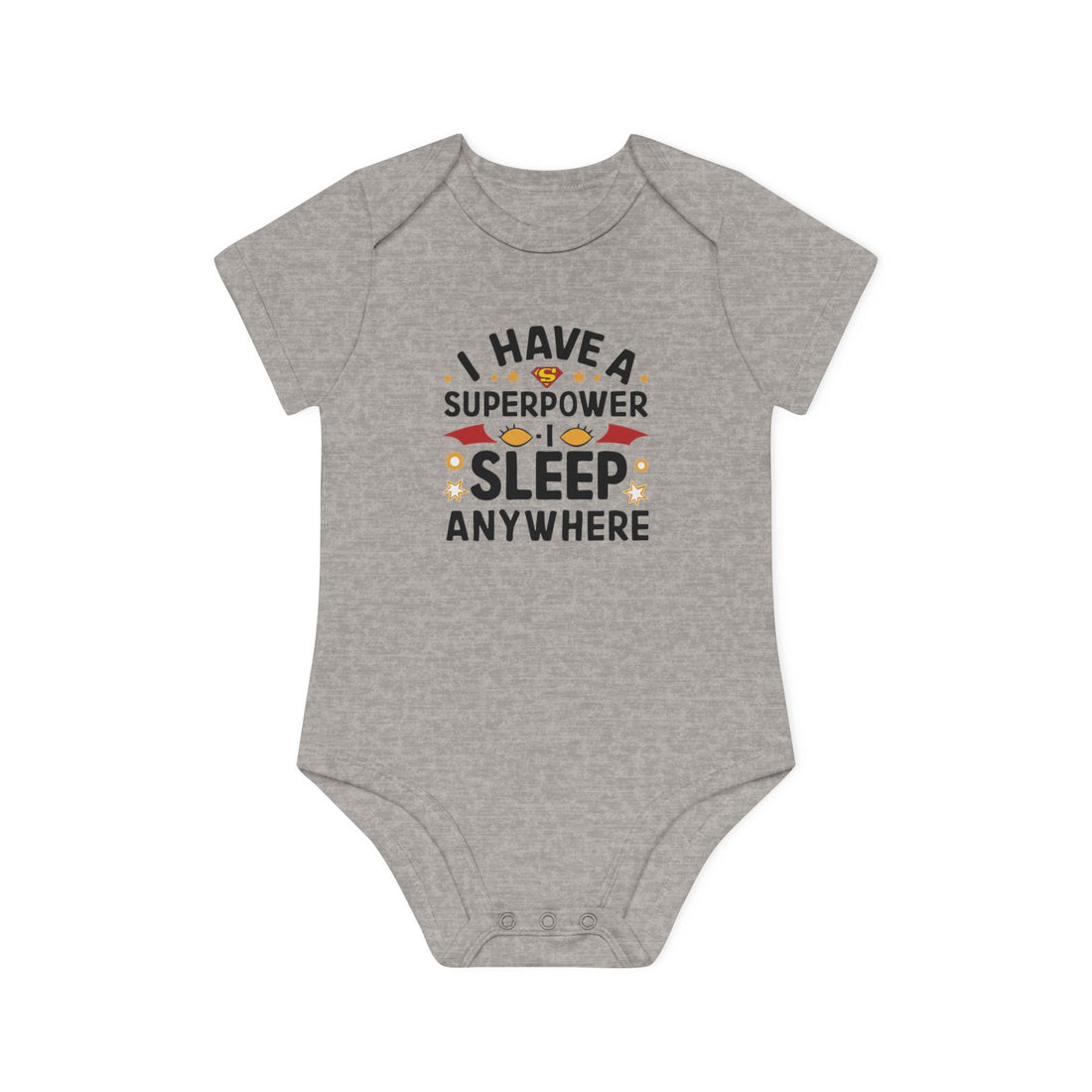 "I have a superpower I sleep anywhere" Baby Organic Short Sleeve Bodysuit