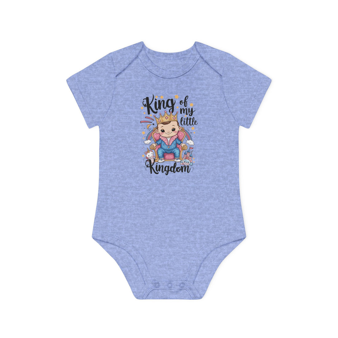 "King of my little kingdom" Baby Organic Short Sleeve Bodysuit