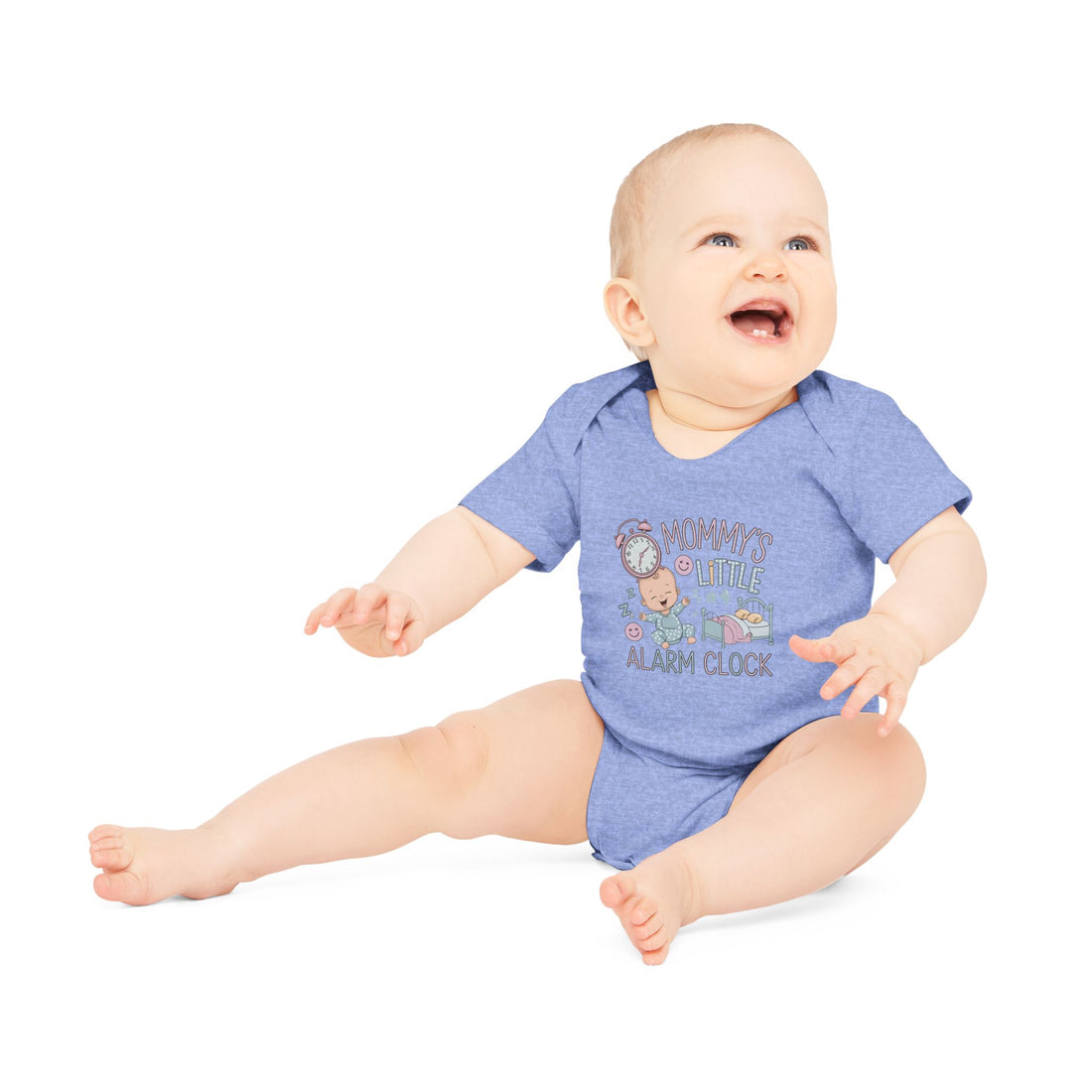 "Mommy's little alarm clock" Baby Organic Short Sleeve Bodysuit