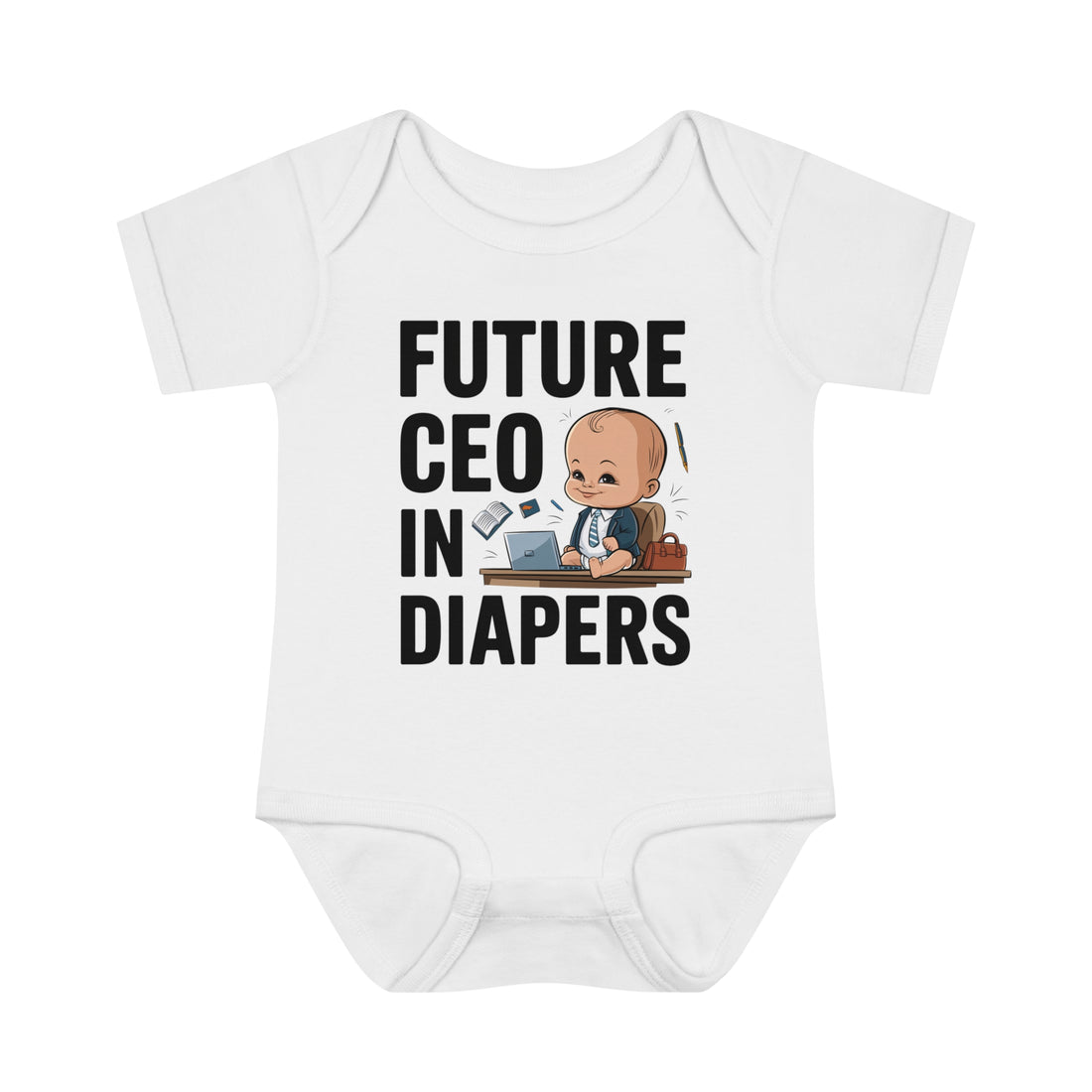 "Future CEO in diapers" Infant Baby Rib Bodysuit