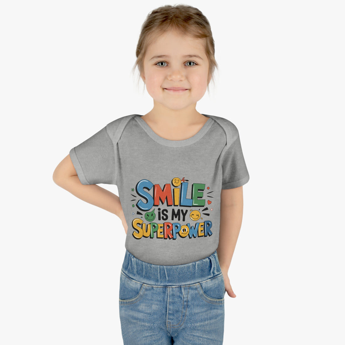 "Smile is my superpower" Infant Baby Rib Bodysuit