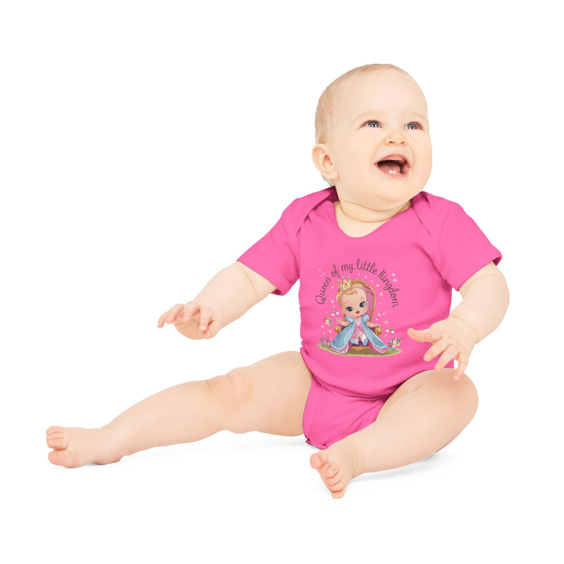 "Queen of my little kingdom" Baby Organic Short Sleeve Bodysuit