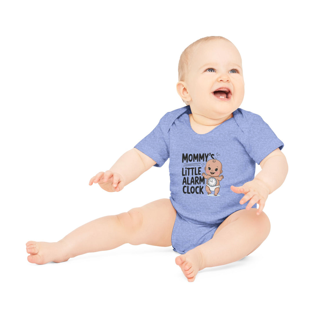 "Mommy's little alarm clock" Baby Organic Short Sleeve Bodysuit