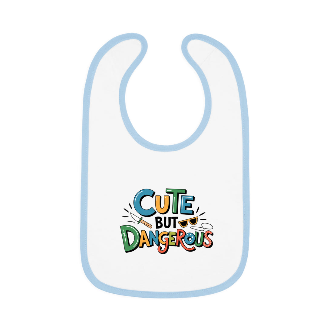 "Cute but dangerous" Baby Contrast Trim Jersey Bib