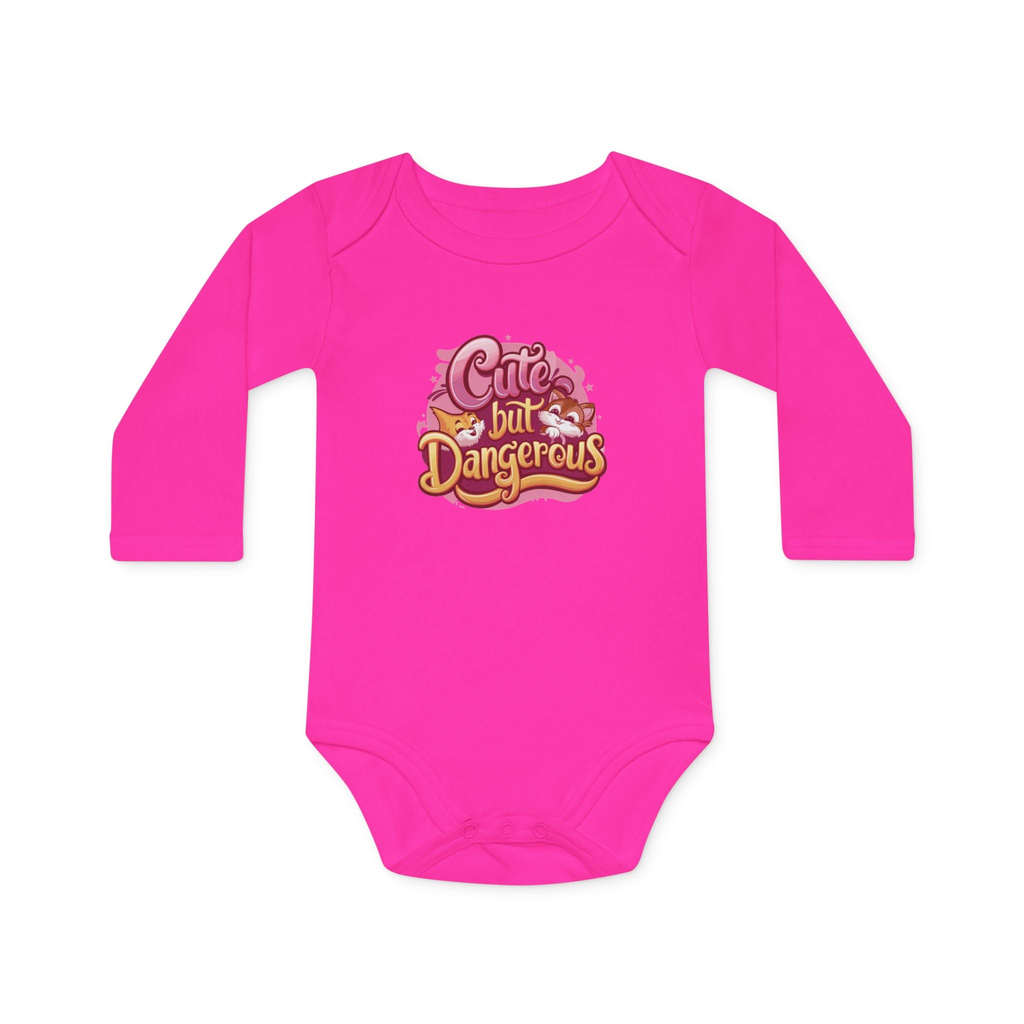 "Cute but dangerous" Baby Long-Sleeve Organic Bodysuit