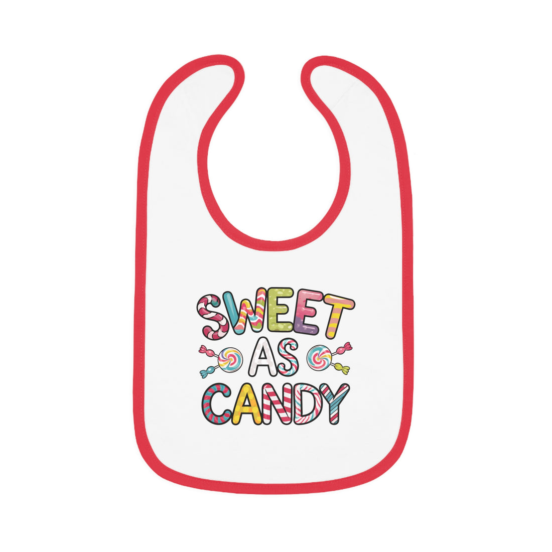 "Sweet as candy" Baby Contrast Trim Jersey Bib