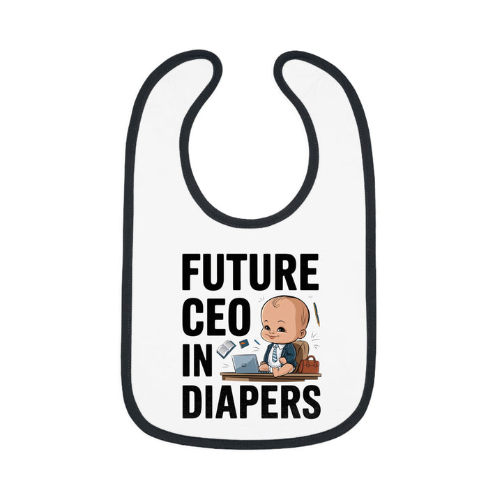 "Future CEO in diapers" Baby Contrast Trim Jersey Bib