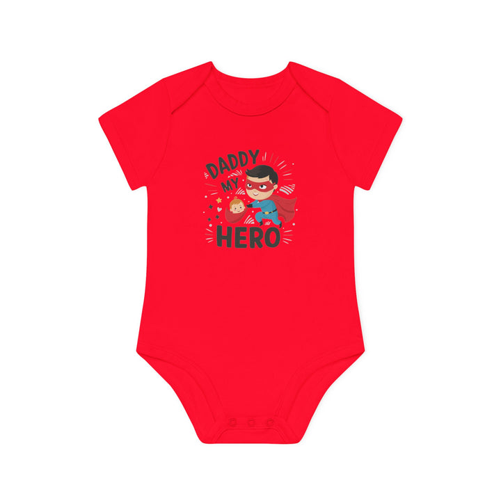 "Daddy my hero" Baby Organic Short Sleeve Bodysuit