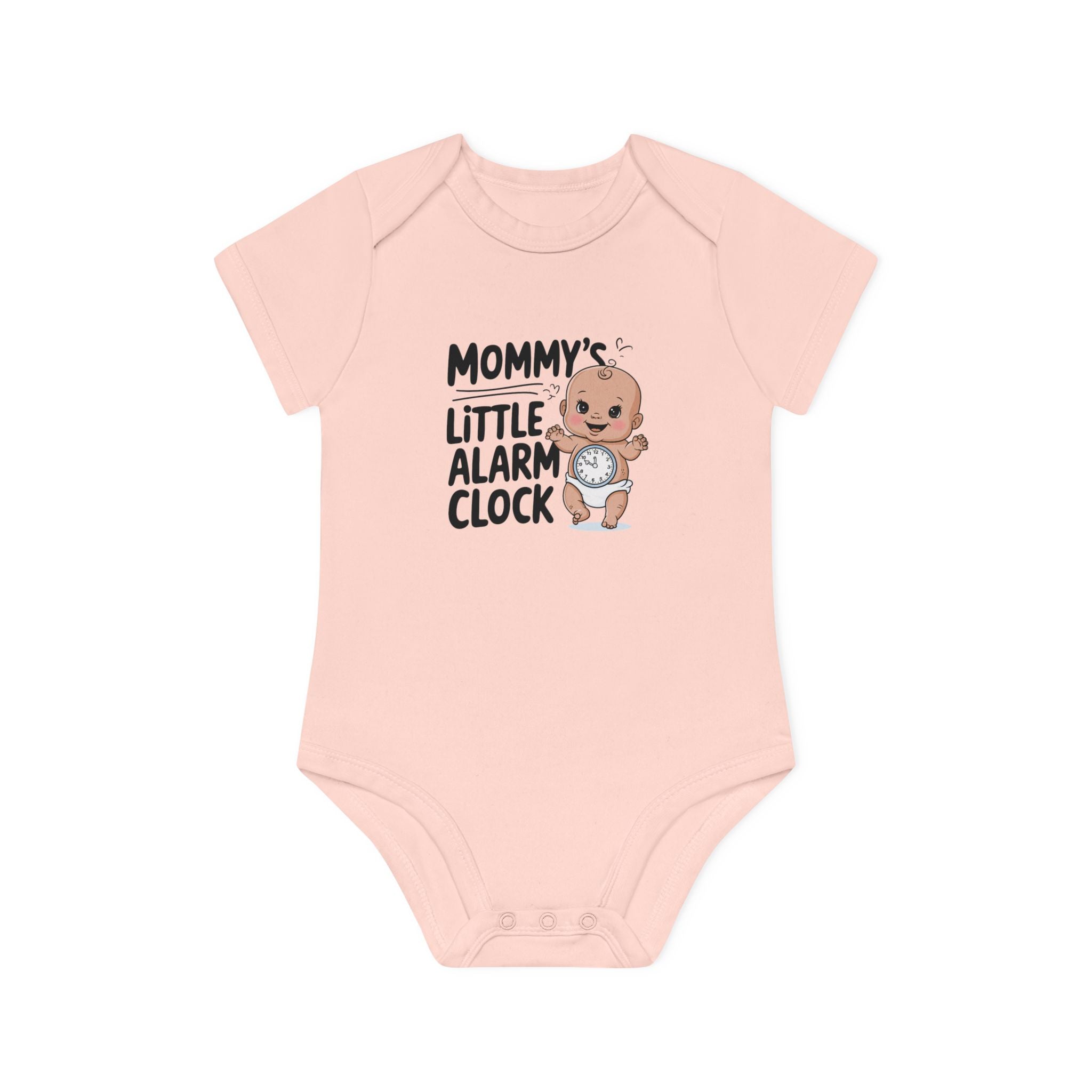 "Mommy's little alarm clock" Baby Organic Short Sleeve Bodysuit