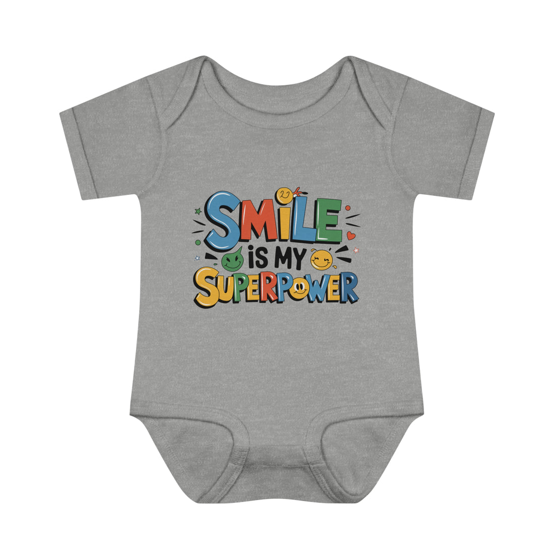 "Smile is my superpower" Infant Baby Rib Bodysuit