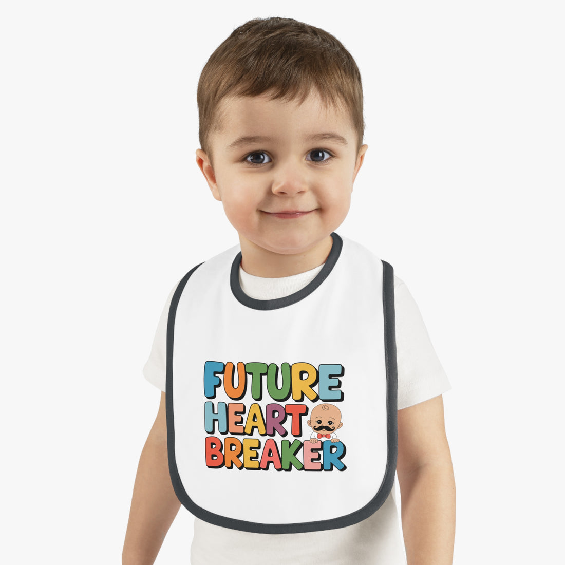 "Future heartbreaker" Baby Contrast Trim Jersey Bib