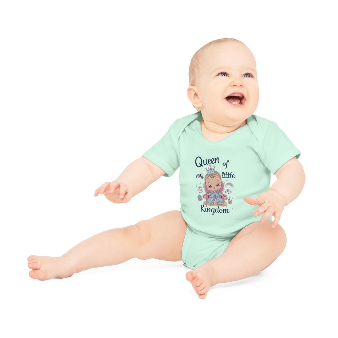 "Queen of my little kingdom" Baby Organic Short Sleeve Bodysuit