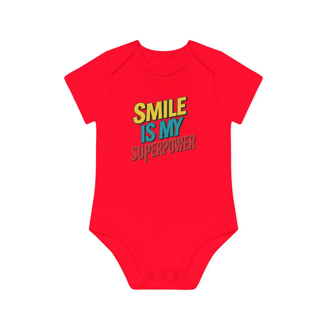 "Smile is my superpower" Baby Organic Short Sleeve Bodysuit