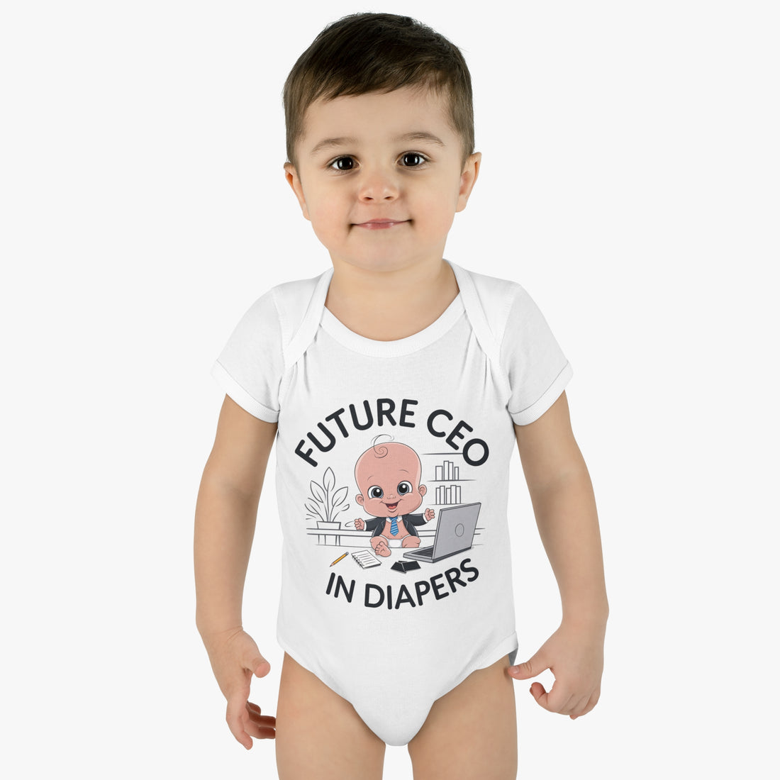 "Future CEO in diapers" Infant Baby Rib Bodysuit