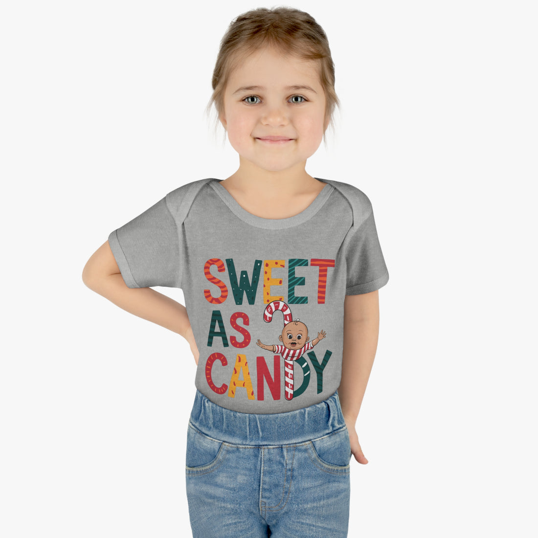 "Sweet as candy" Infant Baby Rib Bodysuit