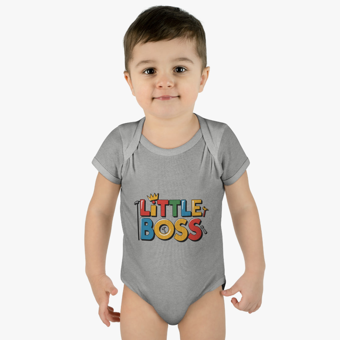 "Little boss" Infant Baby Rib Bodysuit