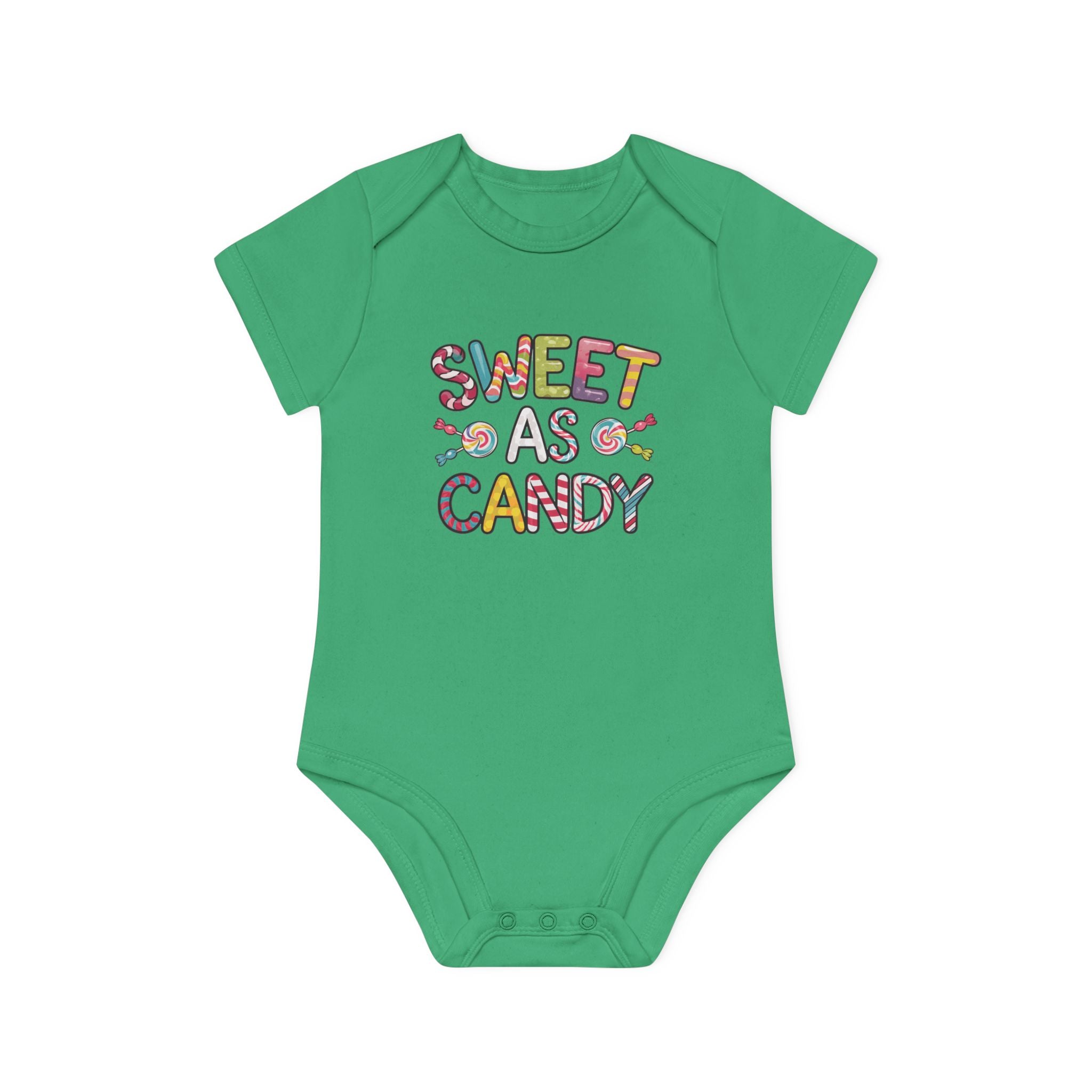 "Sweet as candy" Baby Organic Short Sleeve Bodysuit