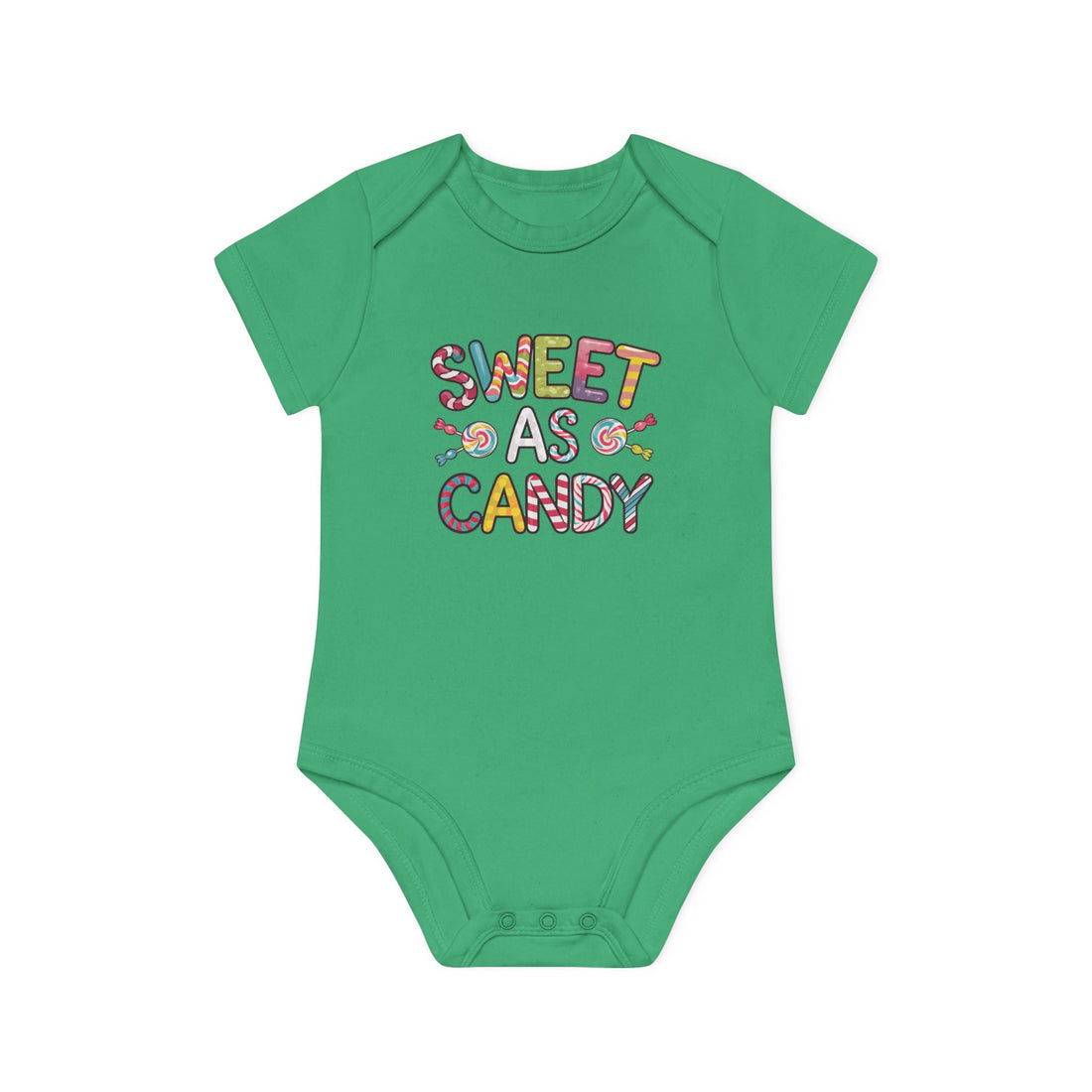 "Sweet as candy" Baby Organic Short Sleeve Bodysuit