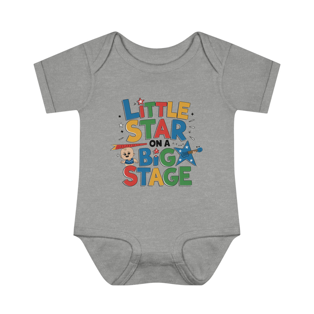 "Little star on a big stage" Infant Baby Rib Bodysuit