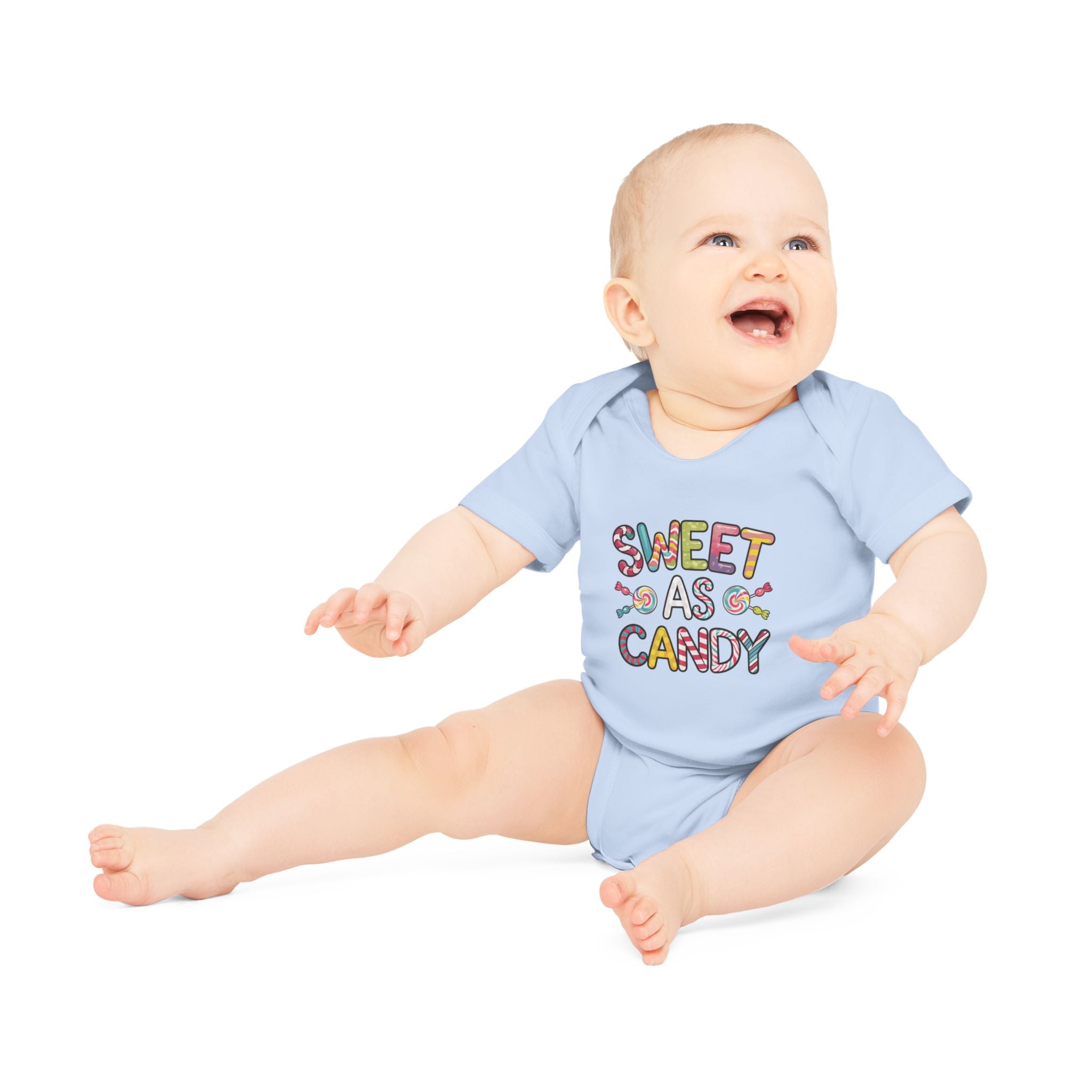 "Sweet as candy" Baby Organic Short Sleeve Bodysuit