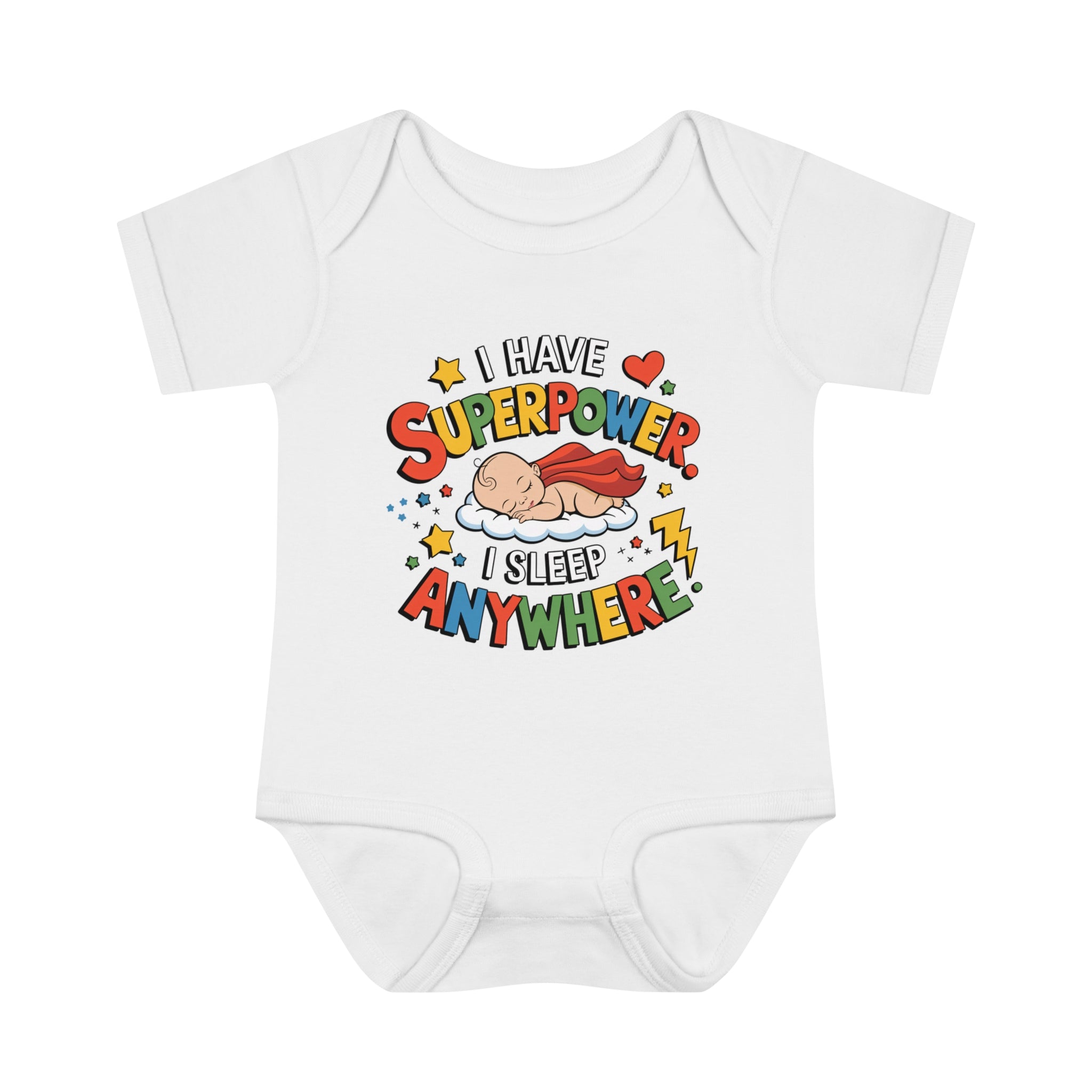 "I have a superpower I sleep anywhere" Infant Baby Rib Bodysuit
