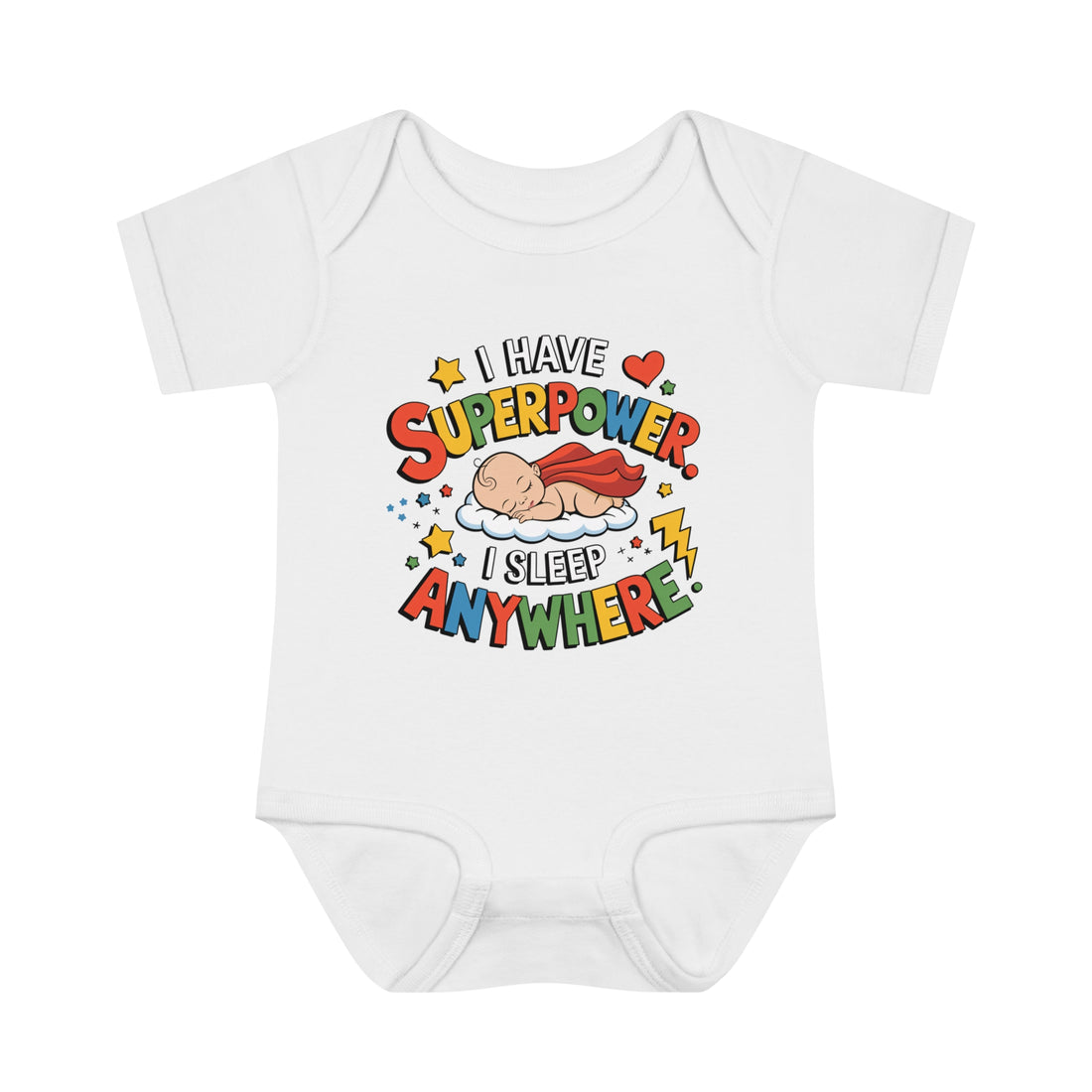 "I have a superpower I sleep anywhere" Infant Baby Rib Bodysuit