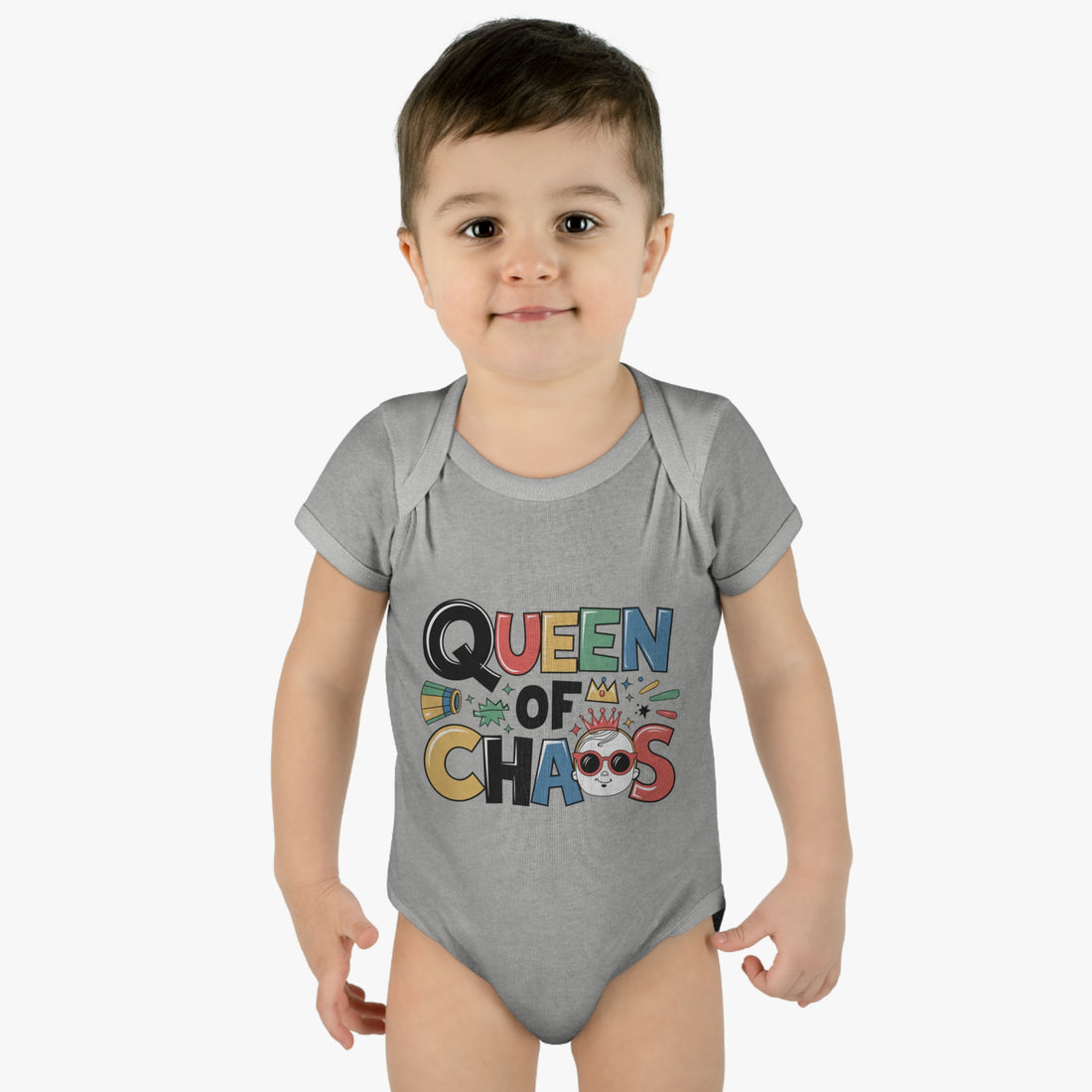 "Queen of chaos" Infant Baby Rib Bodysuit