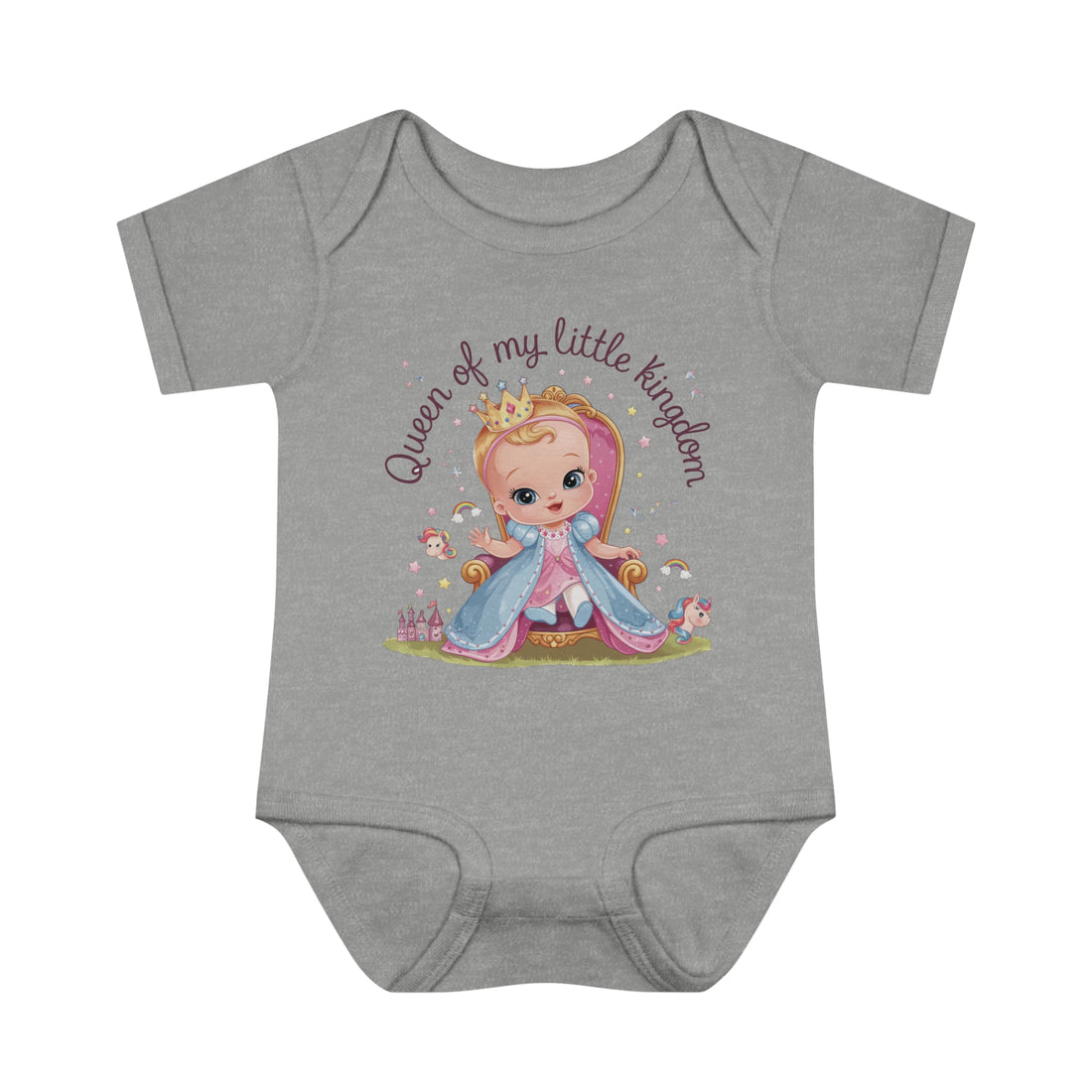 "Queen of my little kingdom" Infant Baby Rib Bodysuit