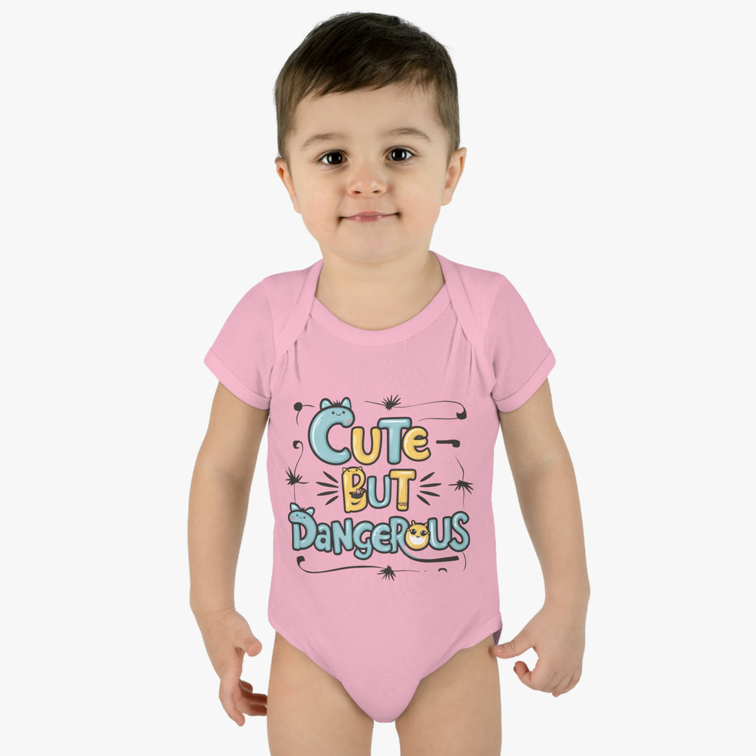 "Cute but dangerous" Infant Baby Rib Bodysuit