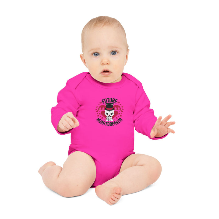 "Future heartbreaker" Baby Long-Sleeve Organic Bodysuit