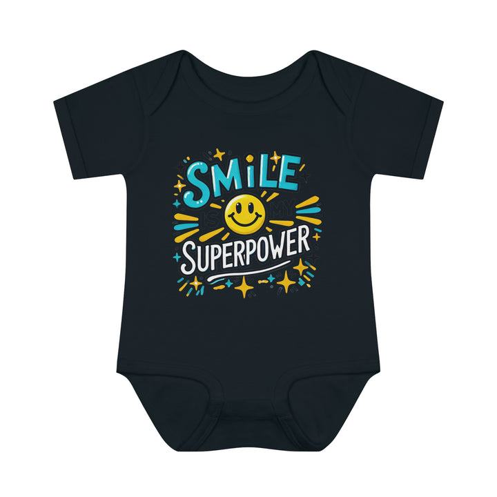 "Smile is my superpower" Infant Baby Rib Bodysuit