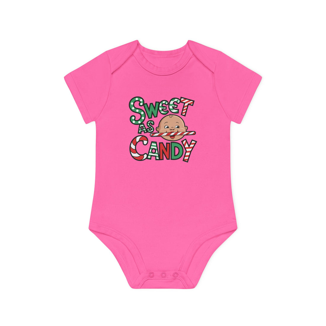 "Sweet as candy" Baby Organic Short Sleeve Bodysuit