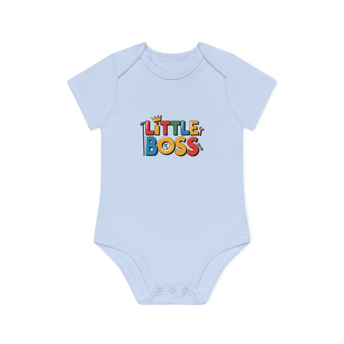 "Little boss" Baby Organic Short Sleeve Bodysuit