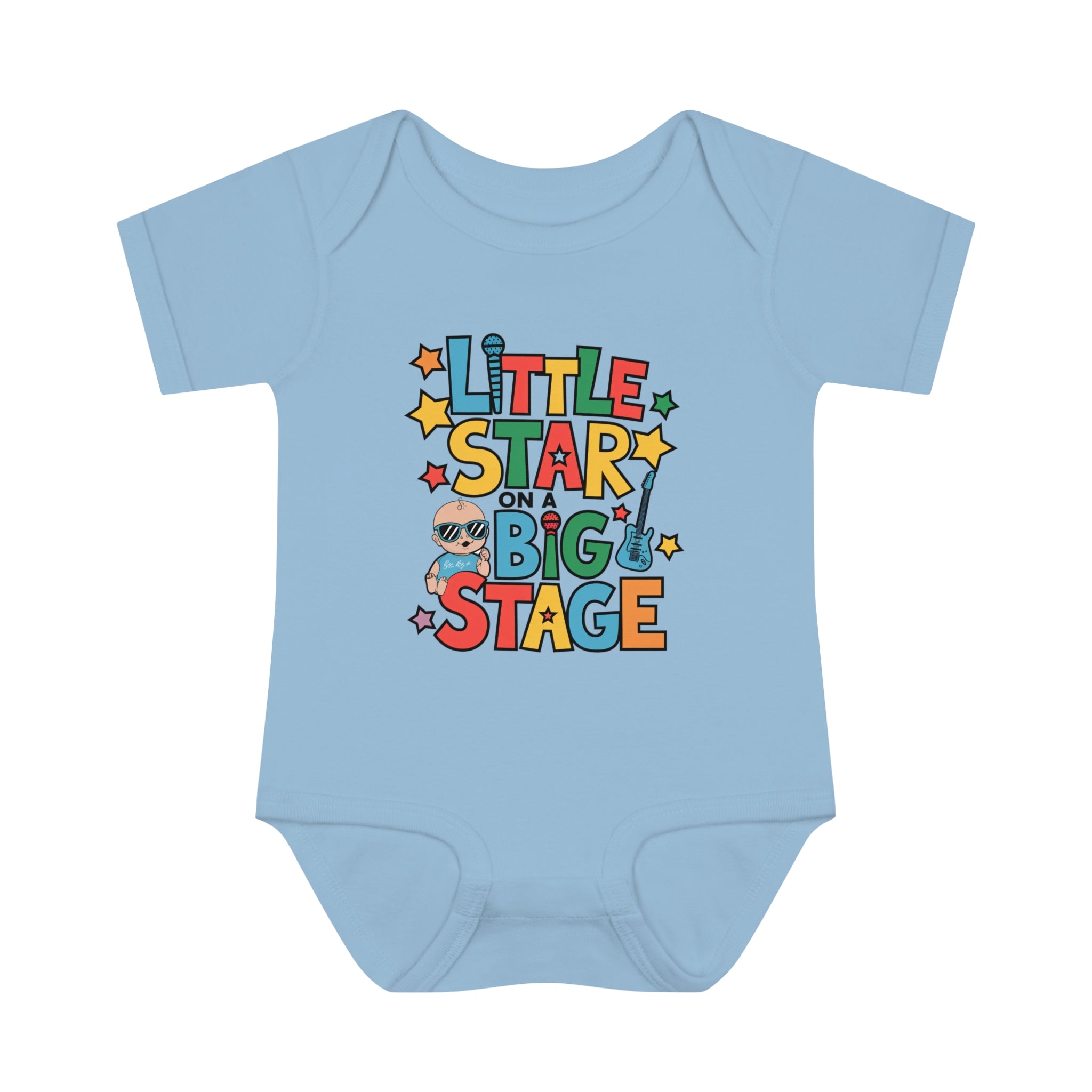 "Little star on a big stage" Infant Baby Rib Bodysuit
