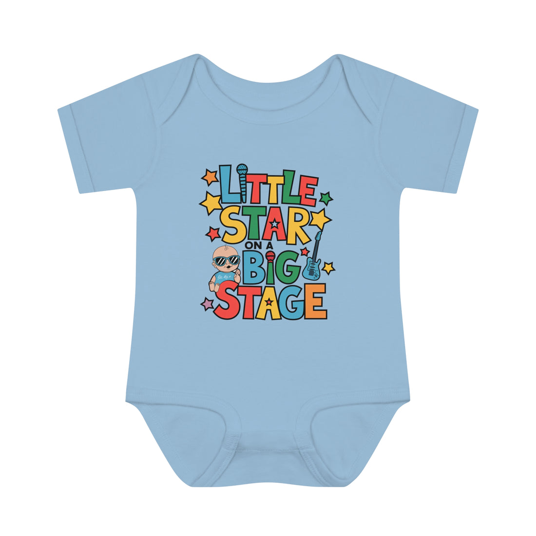 "Little star on a big stage" Infant Baby Rib Bodysuit