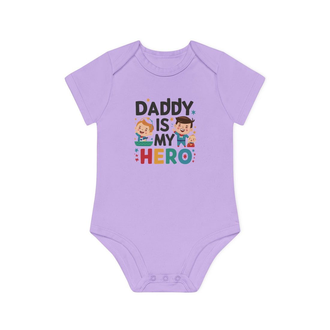 "Daddy is my hero" Baby Organic Short Sleeve Bodysuit