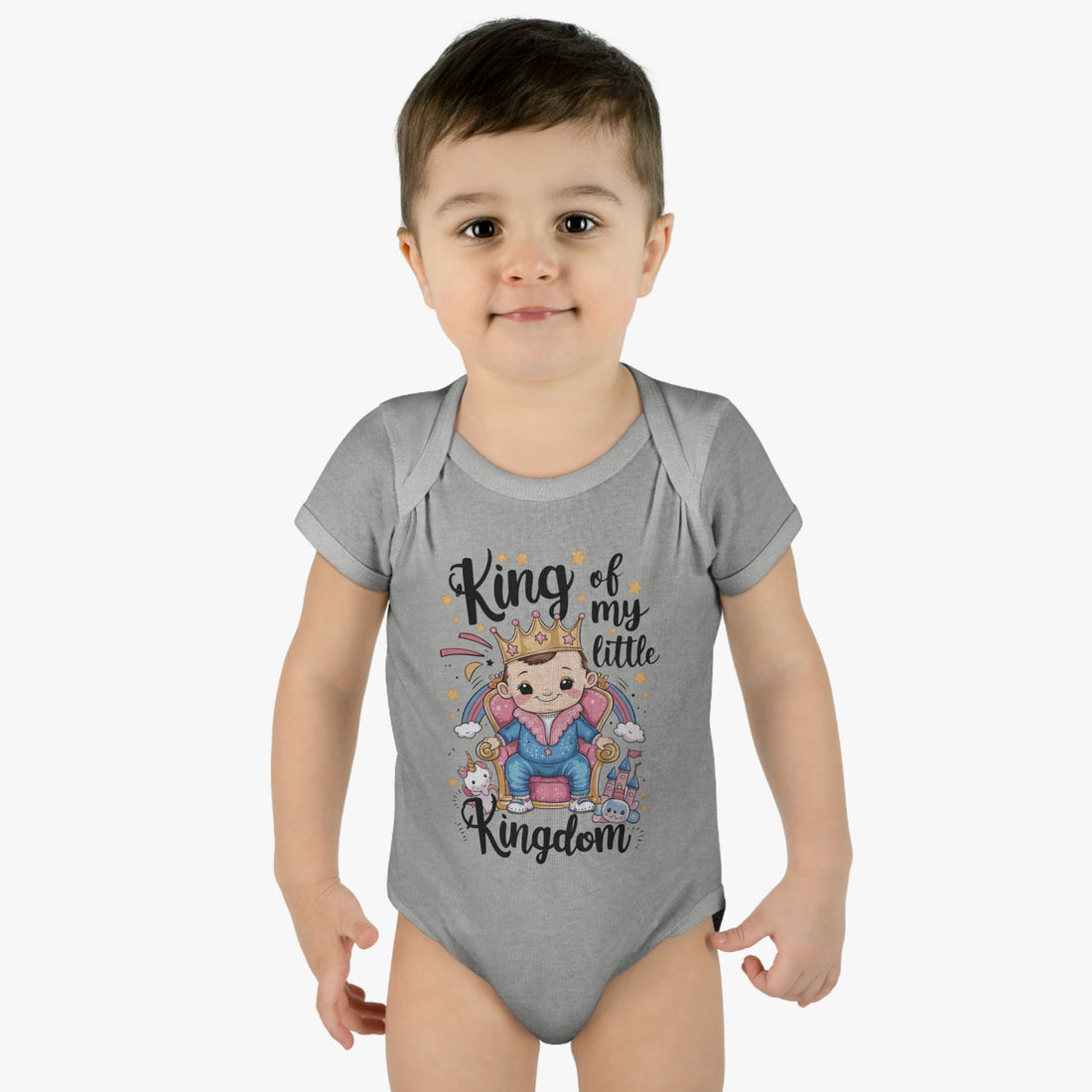 "King of my little kingdom" Infant Baby Rib Bodysuit