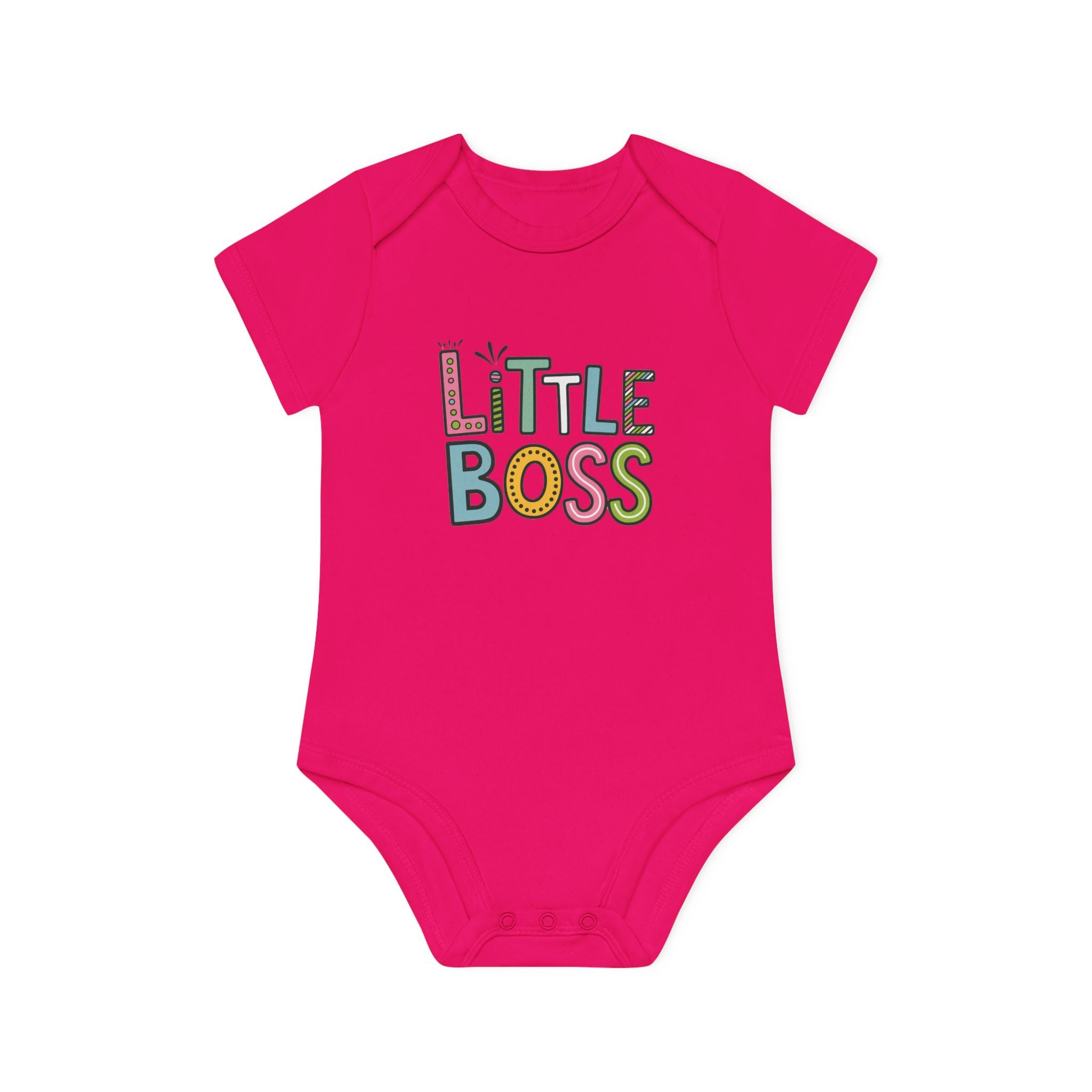 "Little boss" Baby Organic Short Sleeve Bodysuit
