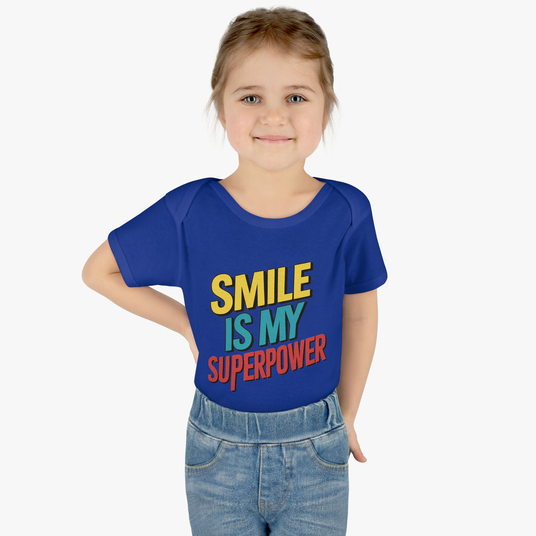 "Smile is my superpower" Infant Baby Rib Bodysuit