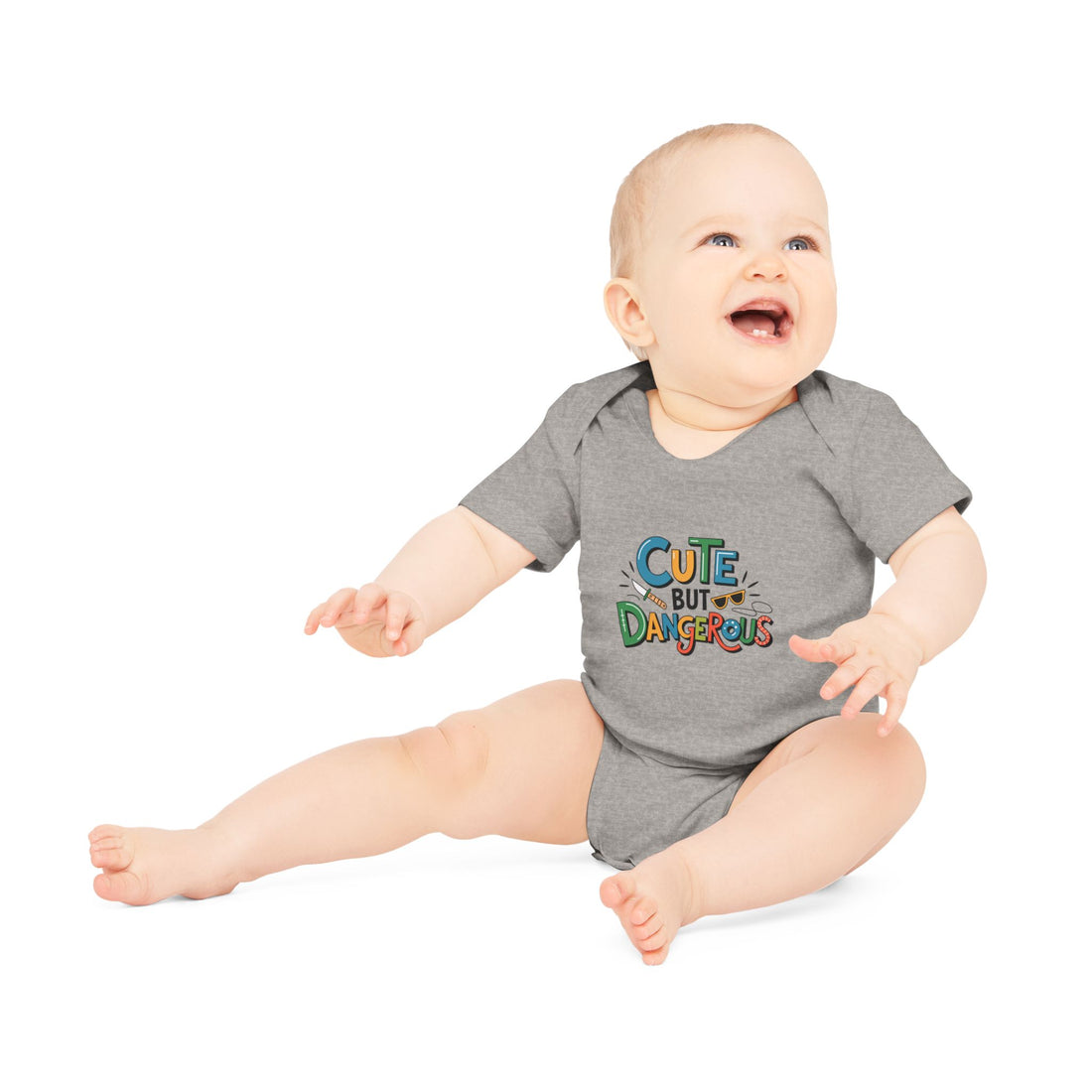 "Cute but dangerous" Baby Organic Short Sleeve Bodysuit