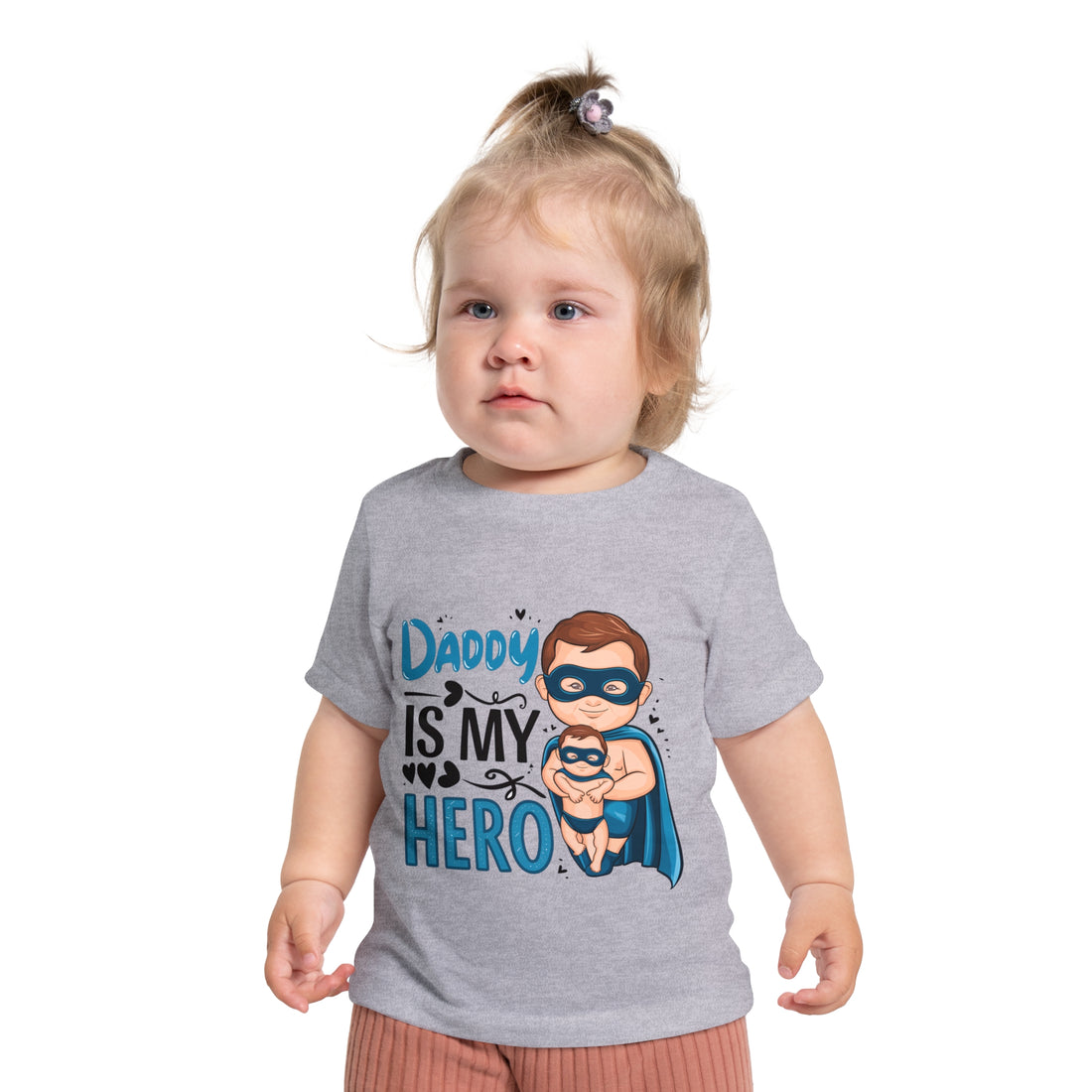 "Daddy is my hero" Baby Short Sleeve T-Shirt