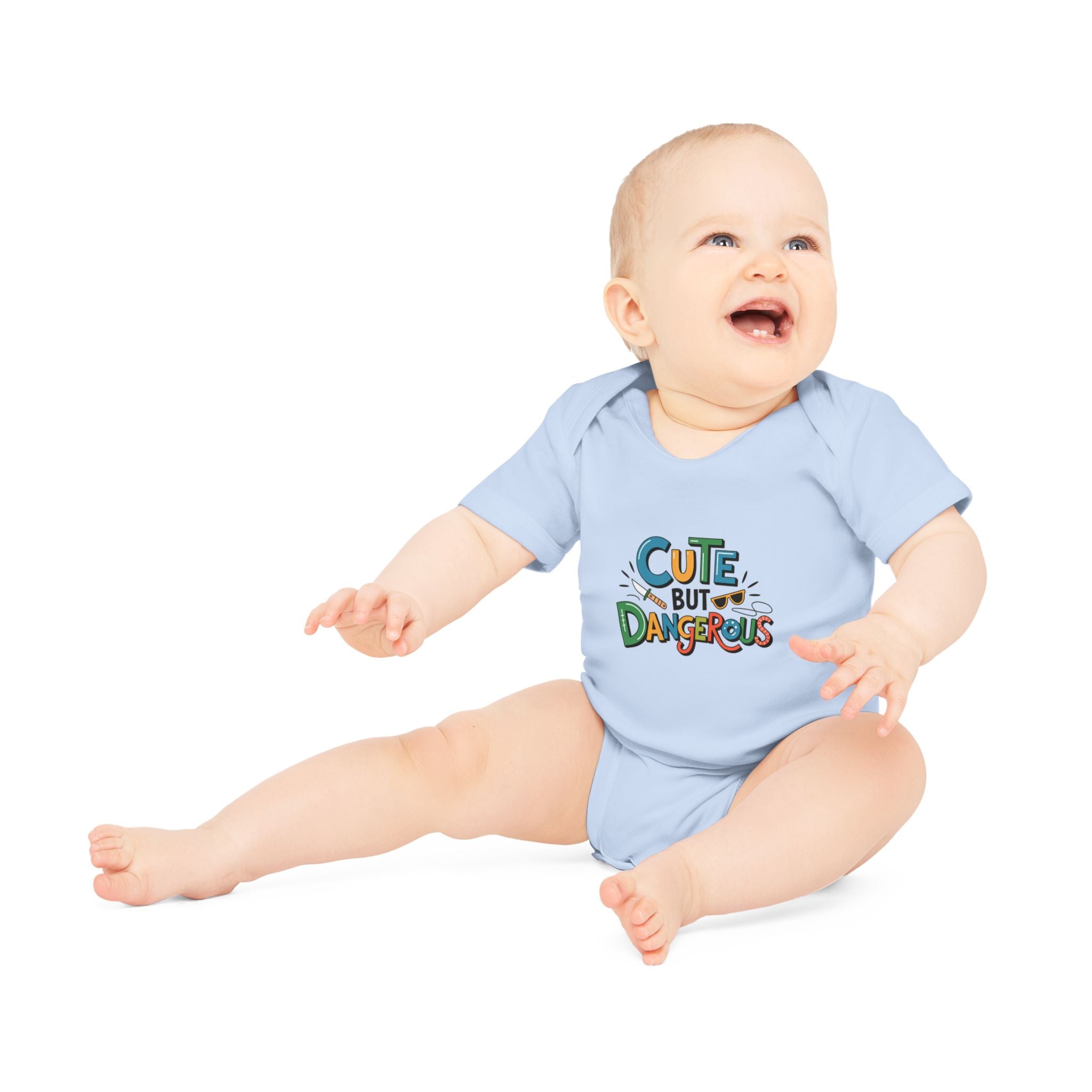 "Cute but dangerous" Baby Organic Short Sleeve Bodysuit