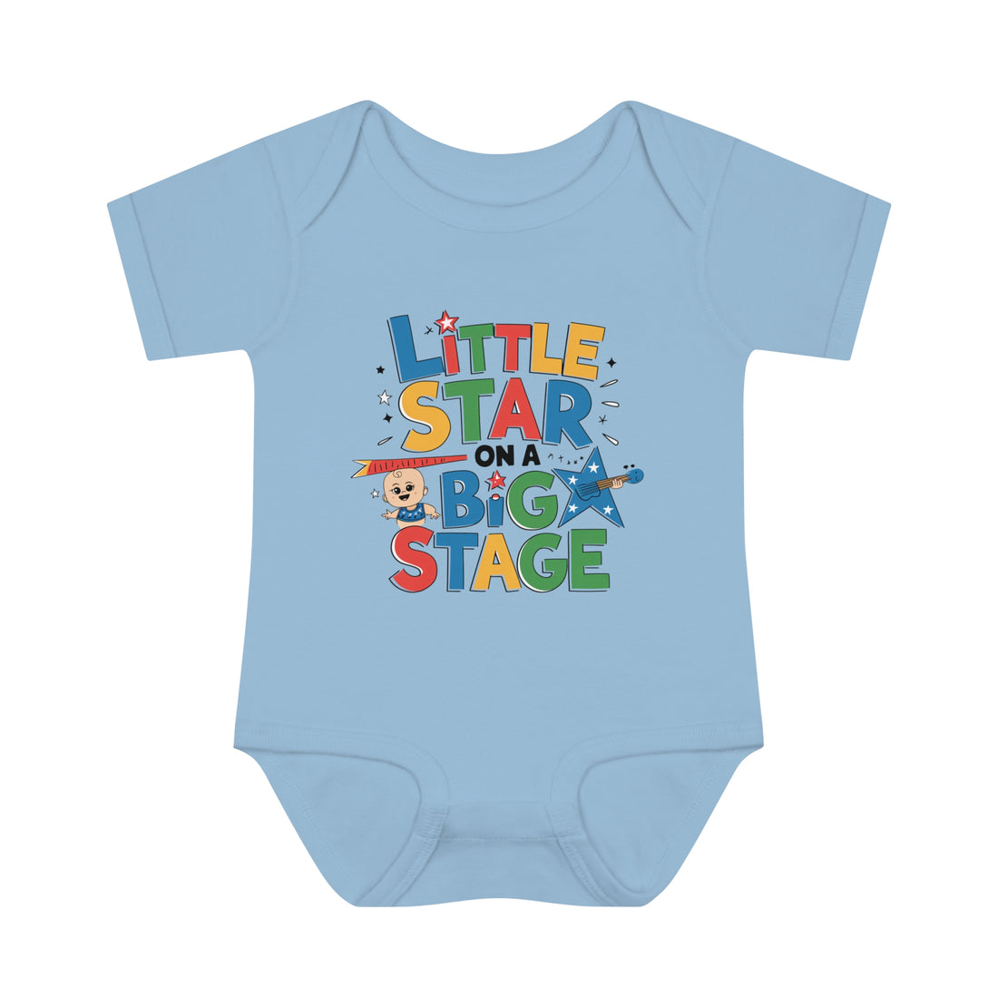 "Little star on a big stage" Infant Baby Rib Bodysuit