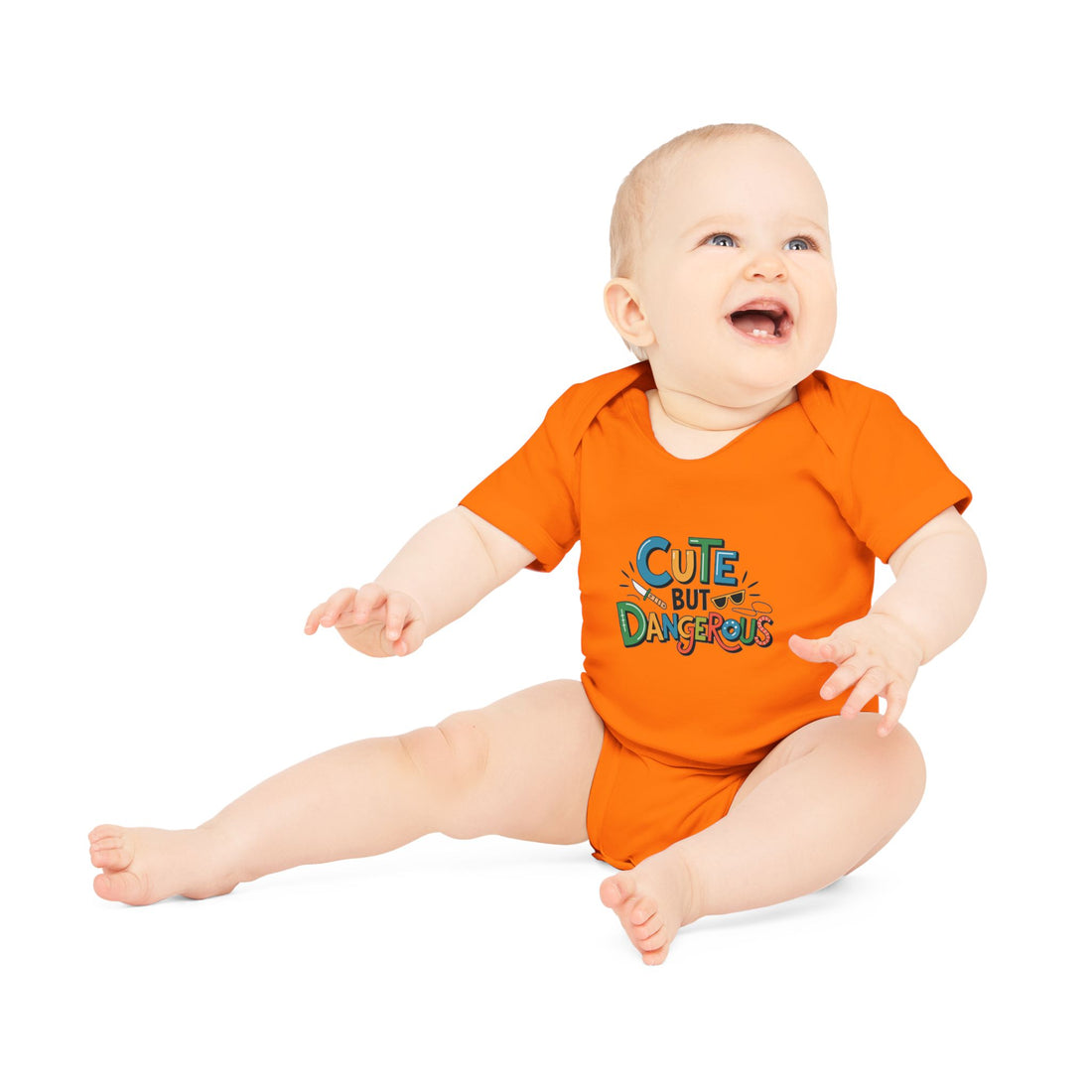 "Cute but dangerous" Baby Organic Short Sleeve Bodysuit