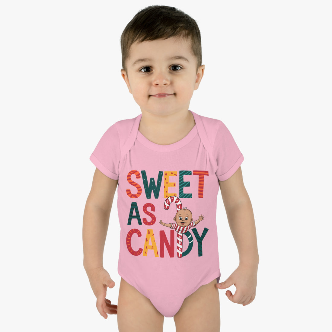 "Sweet as candy" Infant Baby Rib Bodysuit