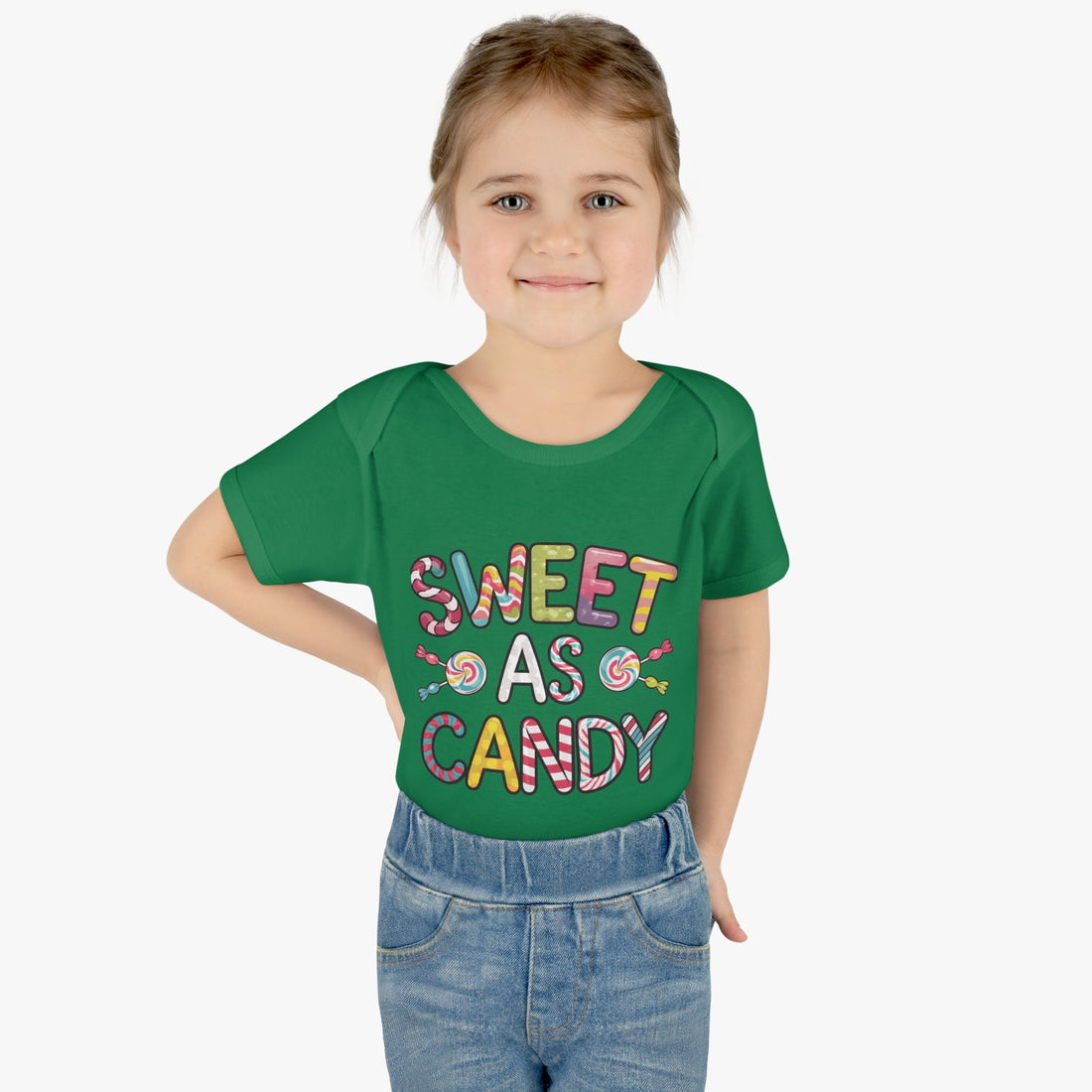 "Sweet as candy" Infant Baby Rib Bodysuit