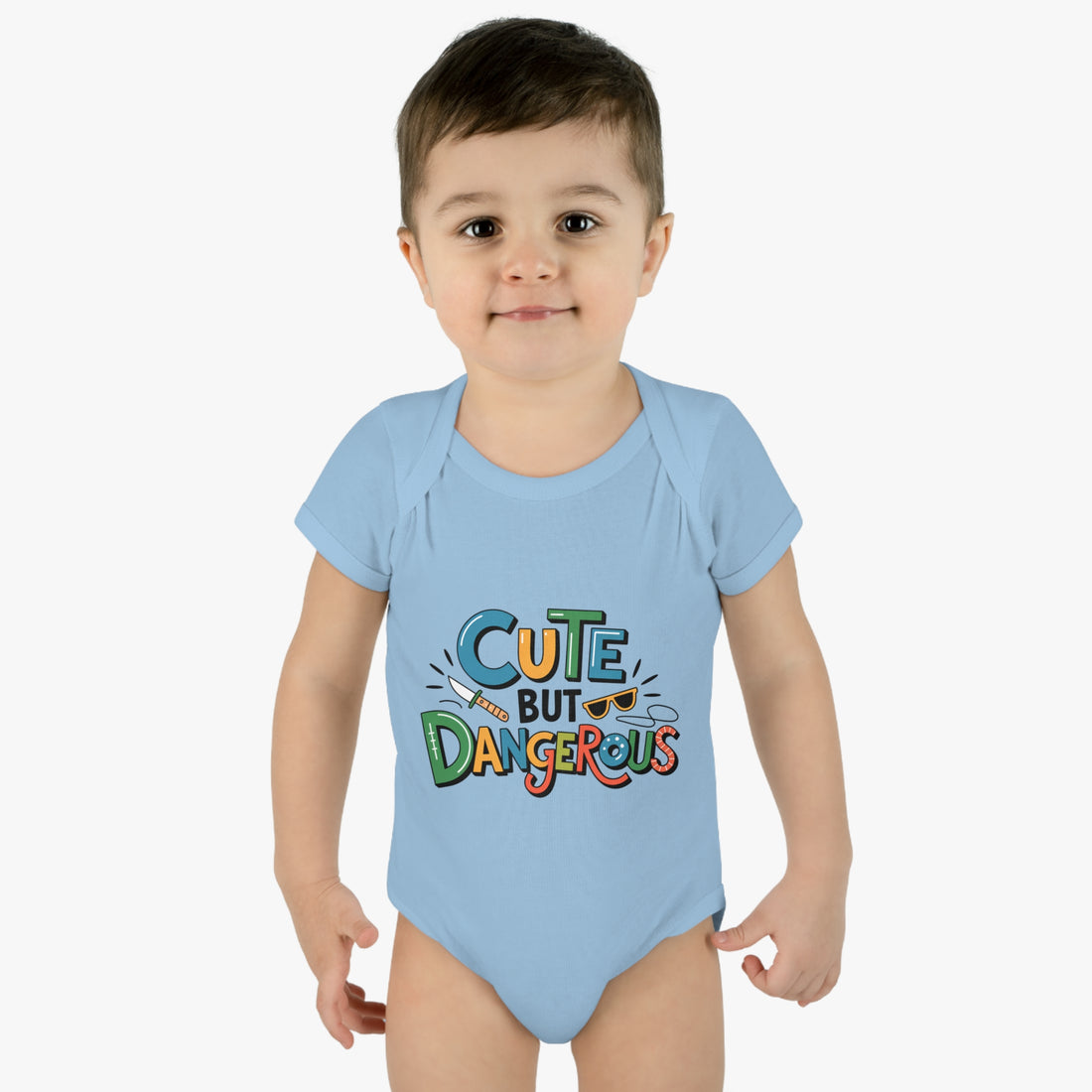 "Cute but dangerous" Infant Baby Rib Bodysuit