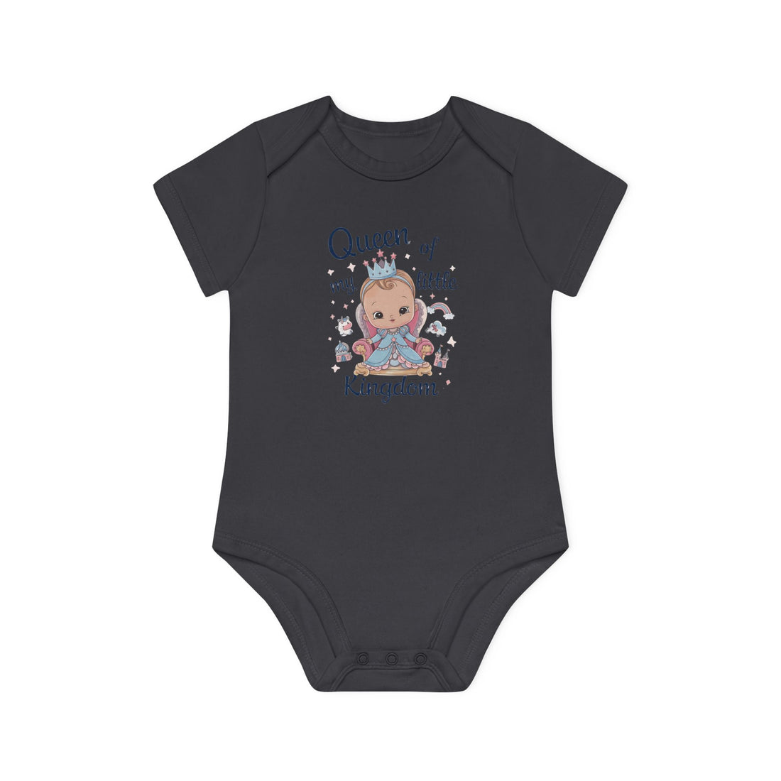 "Queen of my little kingdom" Baby Organic Short Sleeve Bodysuit