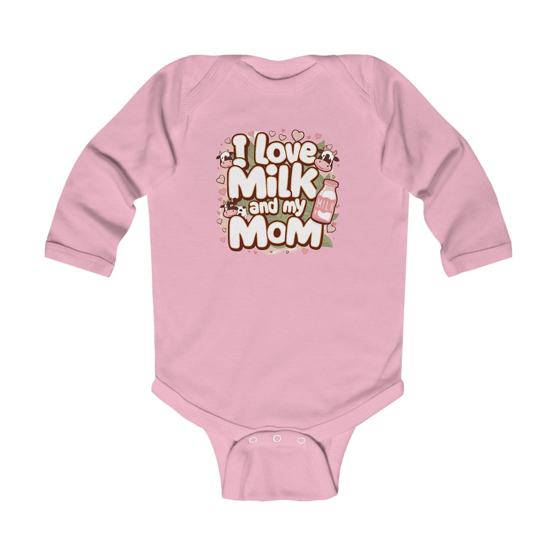 "I love milk and my mom" Infant Long Sleeve Bodysuit